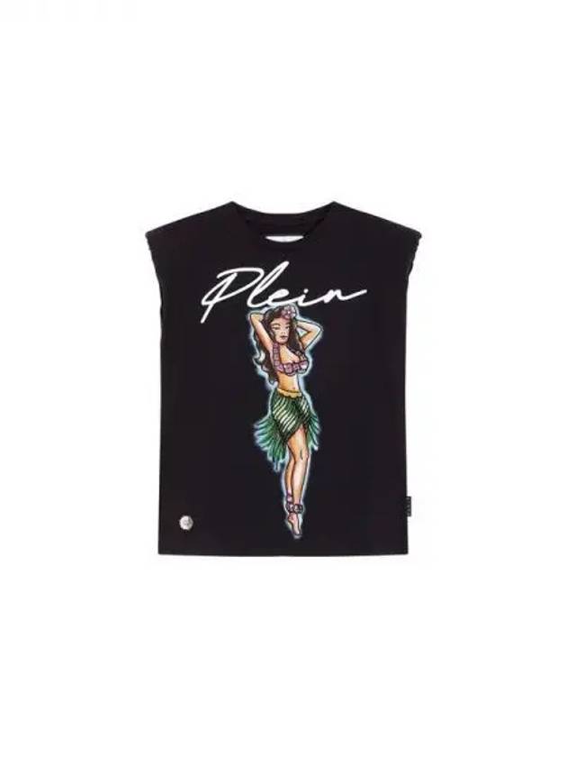 Women's Hot Piece Hawaiian Graphic Tank Top Black 271695 - PHILIPP PLEIN - BALAAN 1