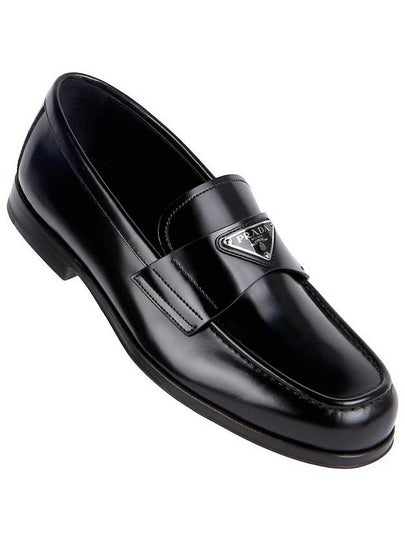 Brushed Leather Loafers Black - PRADA - BALAAN 2