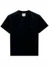 3D Flower Back Logo Round Short Sleeve T-Shirt Black - WOOYOUNGMI - BALAAN 2