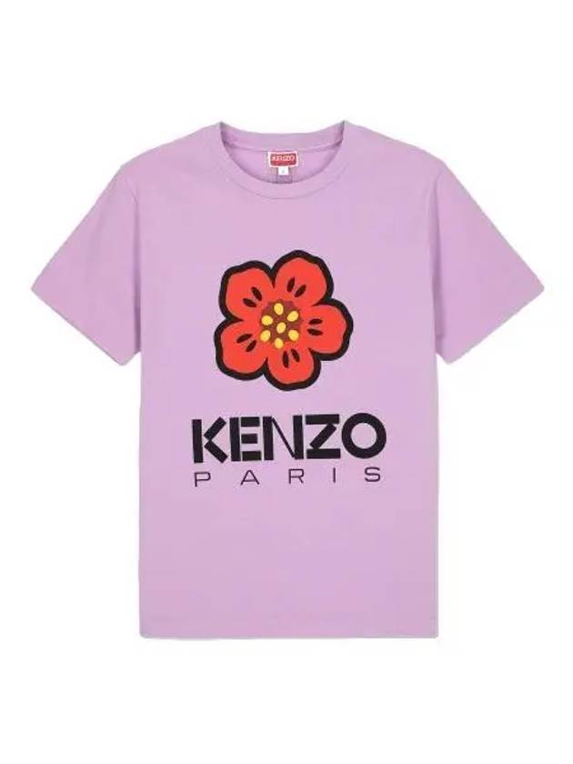 Balk Flower Short Sleeve T Shirt Lilac Tee - KENZO - BALAAN 1