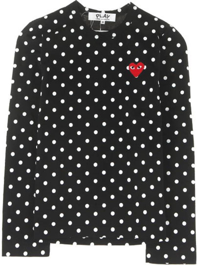 Play Women's Red Wappen Dot Long Sleeve T-Shirt P1 T165 1 Black - COMME DES GARCONS - BALAAN 2