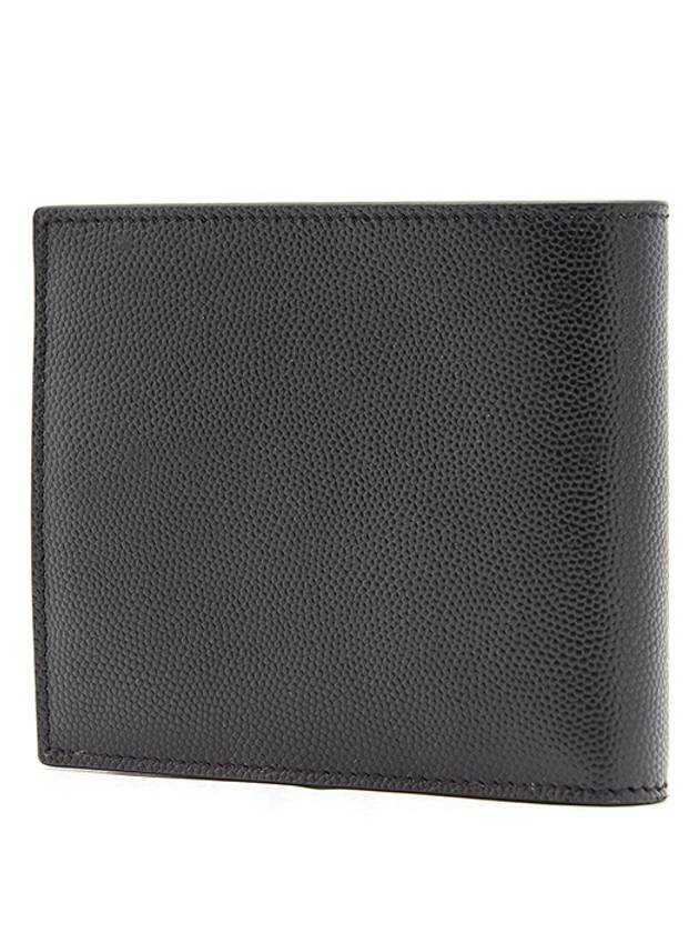 Logo East West Half Wallet Black - SAINT LAURENT - BALAAN 3