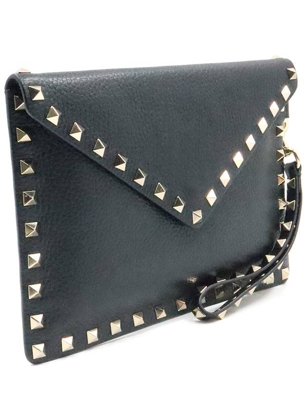 Women s Valentino RW2P0P87VSH Black Stampa Alce Rockstud Envelope Strap Pouch Clutch gt Gangbuk used luxury goods - VALENTINO - BALAAN 4