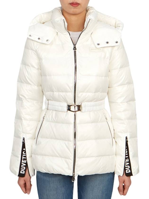 Women s goose down padded jacket Pigna belted hoodie VDDJ25235 WHS - DUVETICA - BALAAN 3