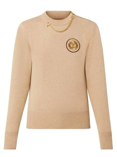 Chain Detail Patch Knit Top Beige - LOUIS VUITTON - BALAAN 2