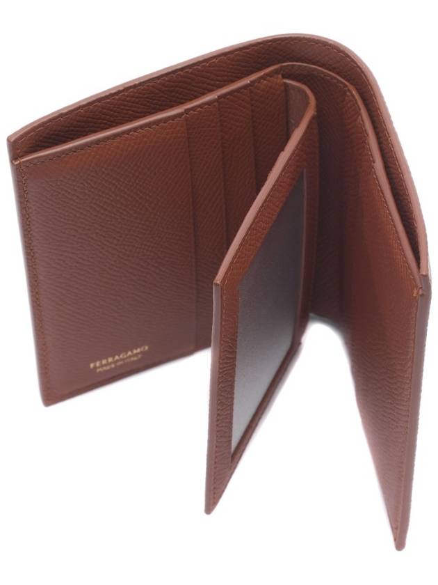 Gancini Compact Half Wallet Brown - SALVATORE FERRAGAMO - BALAAN 7