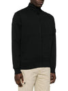 Cotton Fleece Zip-up Jacket Balck - STONE ISLAND - BALAAN 3