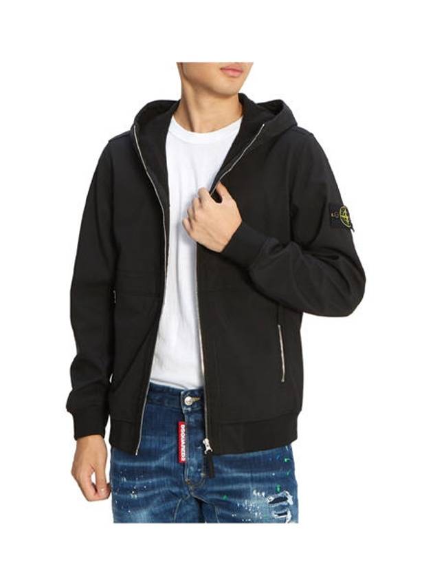 Wappen Patch Soft Shell Hooded Jacket Black - STONE ISLAND - BALAAN 2