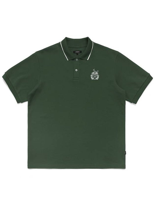 Health Seekers Golfers Cardinal Logo Pique Short Sleeve T Shirt GREEN - MALBON GOLF - BALAAN 1