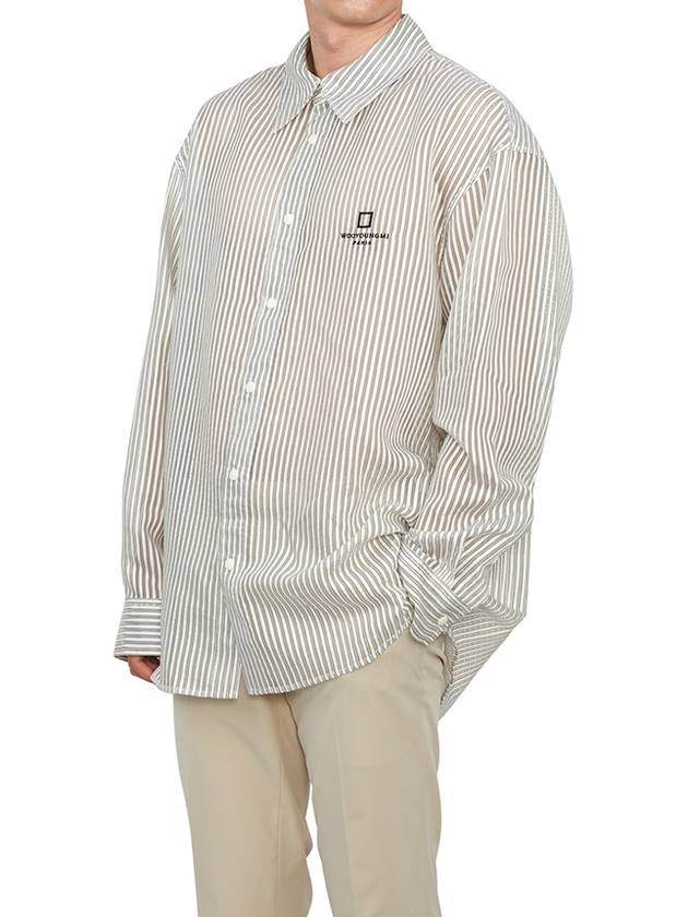 striped long sleeve shirt gray - WOOYOUNGMI - BALAAN 7