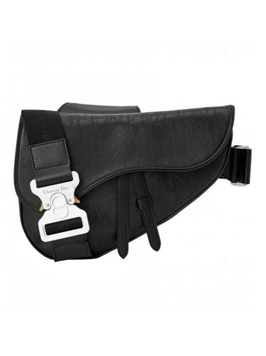 Oblique Galaxy Leather Saddle Bag Black - DIOR - BALAAN 1