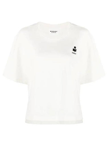 Mona Logo Print Short Sleeve T-Shirt White - ISABEL MARANT - BALAAN 1