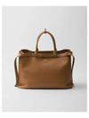 Double Belt Buckle Leather Tote Bag Caramel - PRADA - BALAAN 2