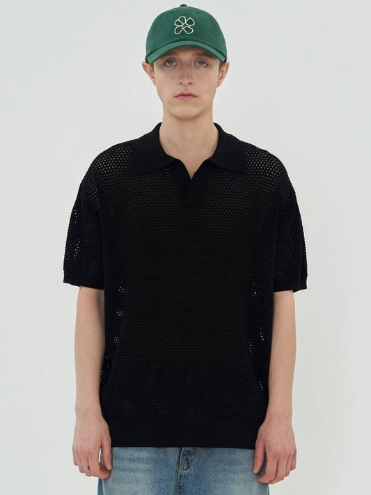 mesh PK knit black - UNALLOYED - BALAAN 1