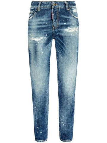 Medium Heritage Rammendo Wash Cool Girl Jeans Blue - DSQUARED2 - BALAAN 1