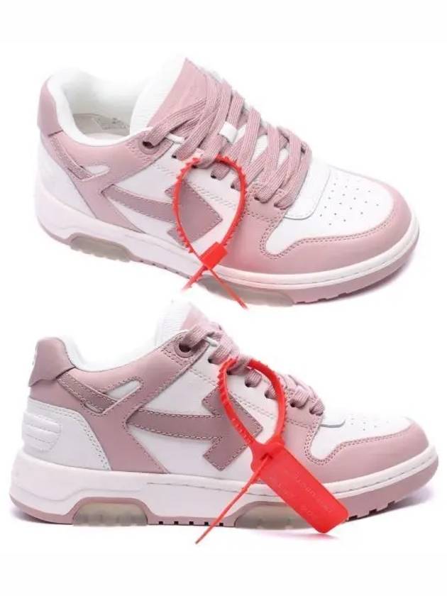 Out Of Office Leather Low-Top Sneakers Pink - OFF WHITE - BALAAN 2