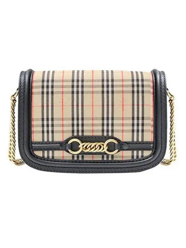 Vintage Check Link Chain Shoulder Bag Beige - BURBERRY - BALAAN 1