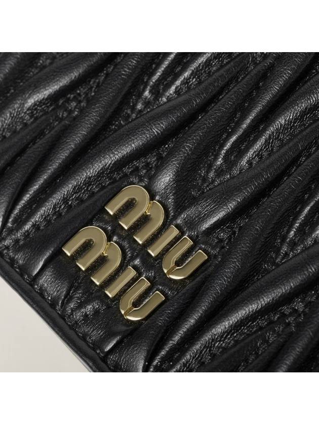 Matelasse Leather Half Wallet Black - MIU MIU - BALAAN 6