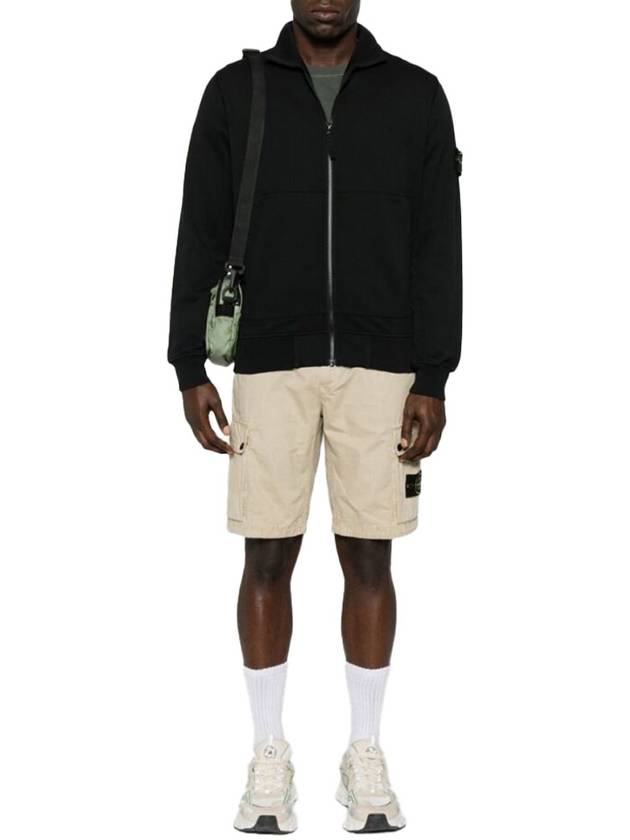 Cotton Fleece Zip-up Jacket Balck - STONE ISLAND - BALAAN 5