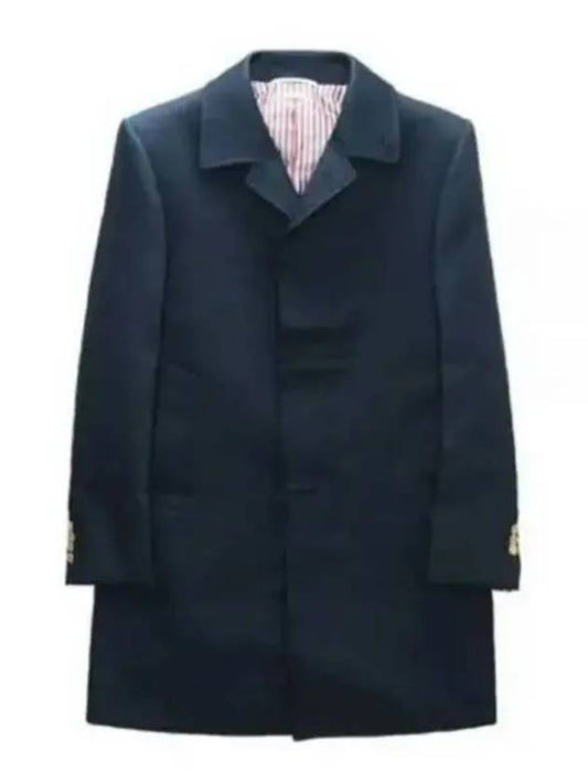 Men's Mackintosh Bal Collar Classic Single Coat Navy - THOM BROWNE - BALAAN.