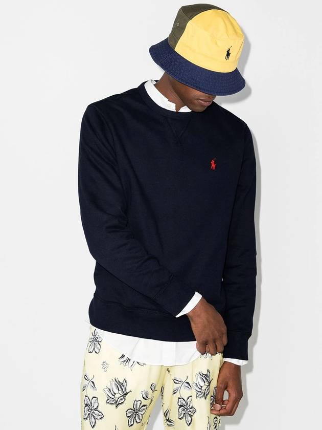 Embroidered Logo Pony Crew Neck Sweatshirt Navy - POLO RALPH LAUREN - BALAAN 4