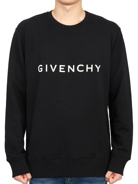 Logo Print Cotton Sweatshirt Black - GIVENCHY - BALAAN 2