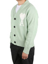 Big Heart Cotton Wool Oversize Cardigan Green - AMI - BALAAN 2