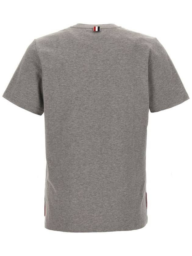 Men's Side Slit Relaxed Short Sleeve T-Shirt Light Grey - THOM BROWNE - BALAAN 3