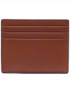 Gold V Logo Signature Leather Card Wallet Brown - VALENTINO - BALAAN 5