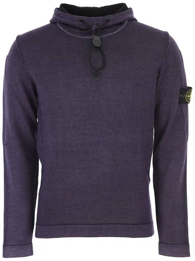 Men's Wapen Hooded Wool Knit Top Navy - STONE ISLAND - BALAAN 3