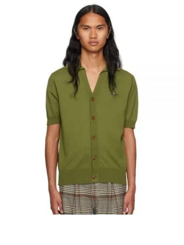 Polo Cashmere Short Sleeve Cardigan Green - VIVIENNE WESTWOOD - BALAAN 2