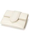 Le Compact Bambino Leather Half Wallet White - JACQUEMUS - BALAAN 4