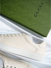 Ace GG Embossed Low Top Sneakers White - GUCCI - BALAAN 7