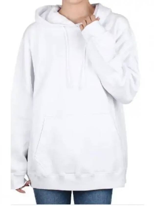 Maxi Logo Print Overfit Cotton Hoodie White - MSGM - BALAAN 2