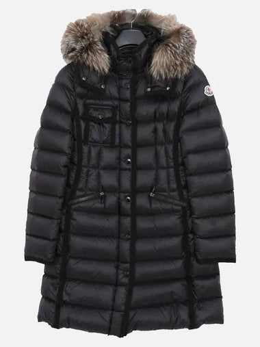 Herminfur patch logo hooded fur long padded women s jacket 1C51601 53048 999 HERMIFUR - MONCLER - BALAAN 1