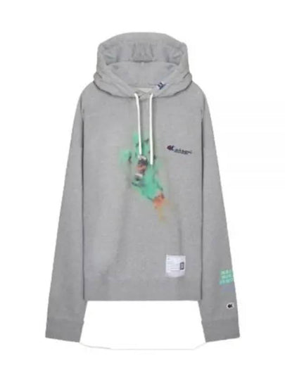 Graphic Print Cotton Hoodie Grey - MIHARA YASUHIRO - BALAAN 2