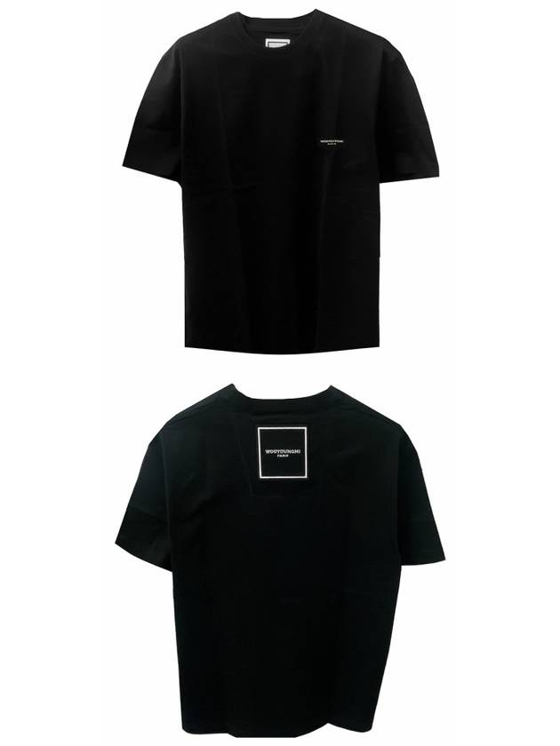 Square Patch Logo Short Sleeve T-Shirt Black - WOOYOUNGMI - BALAAN 5