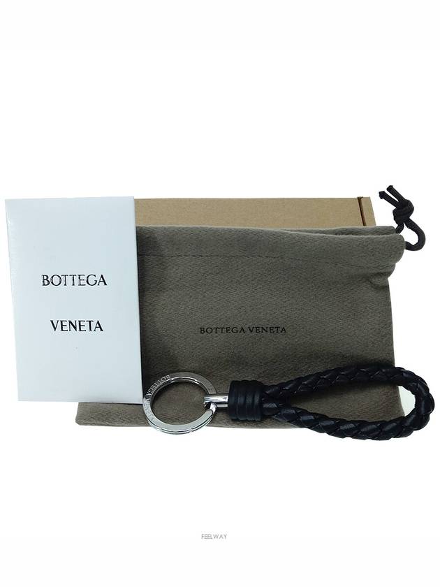 Intrecciato Leather Key Holder Black - BOTTEGA VENETA - BALAAN 6