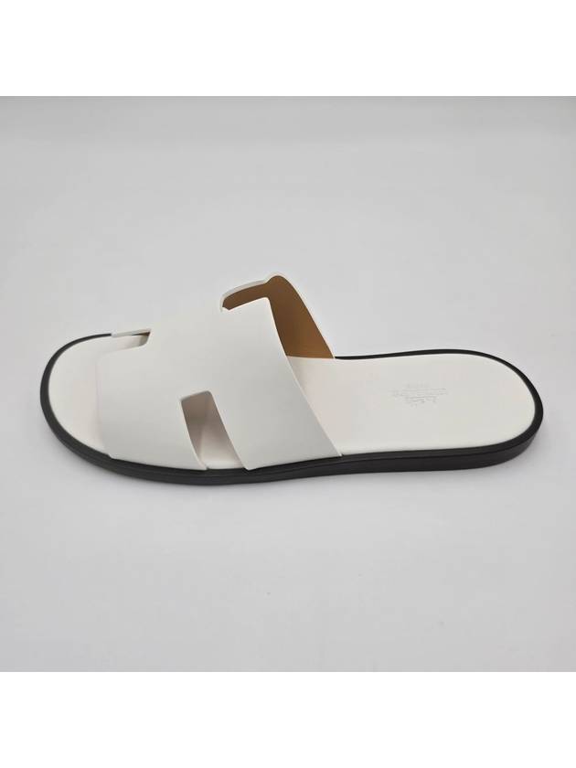 Izmir Leather Slippers Blanc - HERMES - BALAAN 5