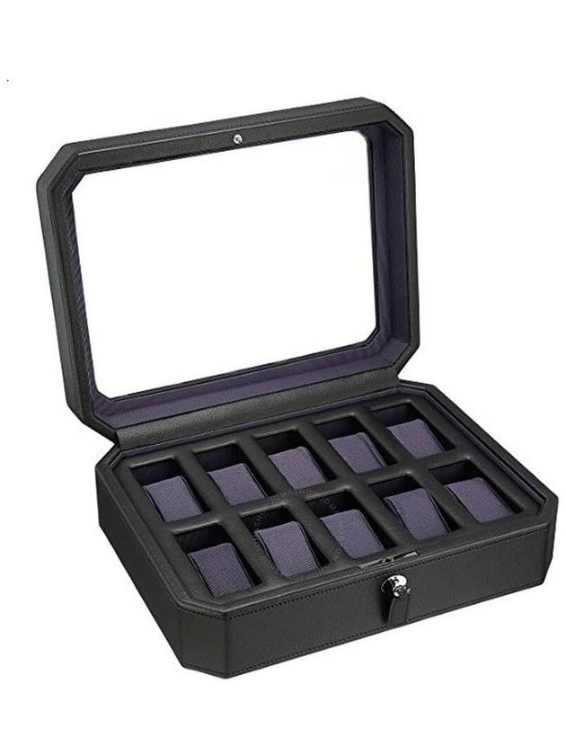 Wolf Windsor Ten Piece Black/Purple Watch Box 458403 - WOLF - BALAAN 1