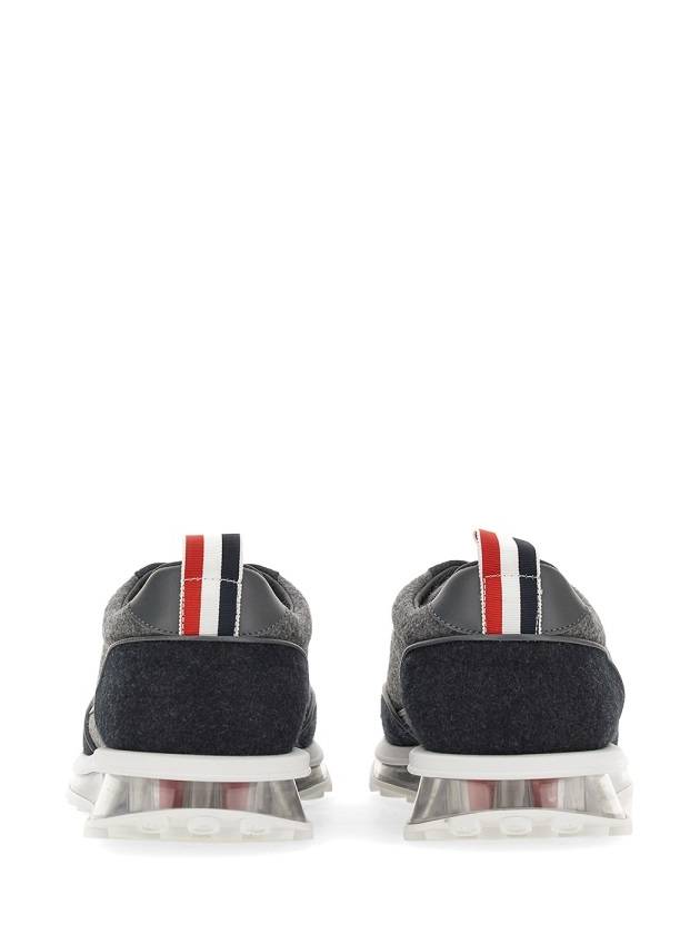 Flannel Clear Sole Low Top Sneakers Grey - THOM BROWNE - BALAAN 3