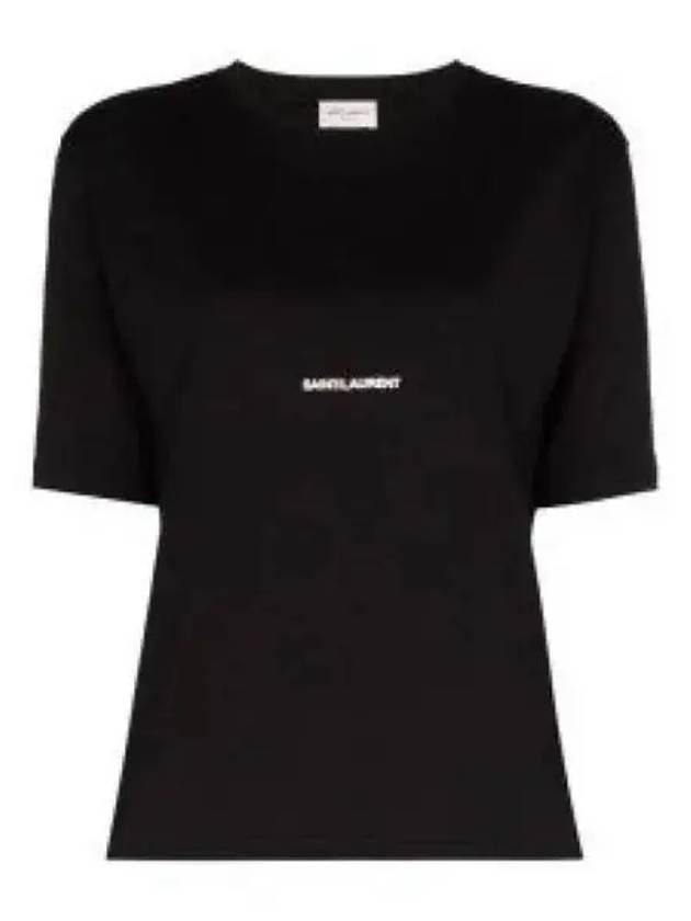 Rive Gauche Short Sleeve T-Shirt Black - SAINT LAURENT - BALAAN 2