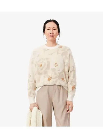 Women s Flower Jacquard Intasha Sweater Ivory - LACOSTE - BALAAN 1