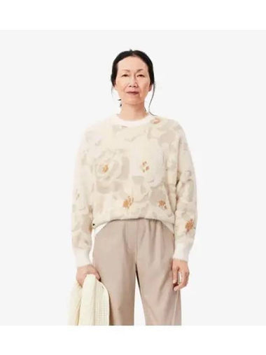 Women s Flower Jacquard Intasha Sweater Ivory - LACOSTE - BALAAN 1