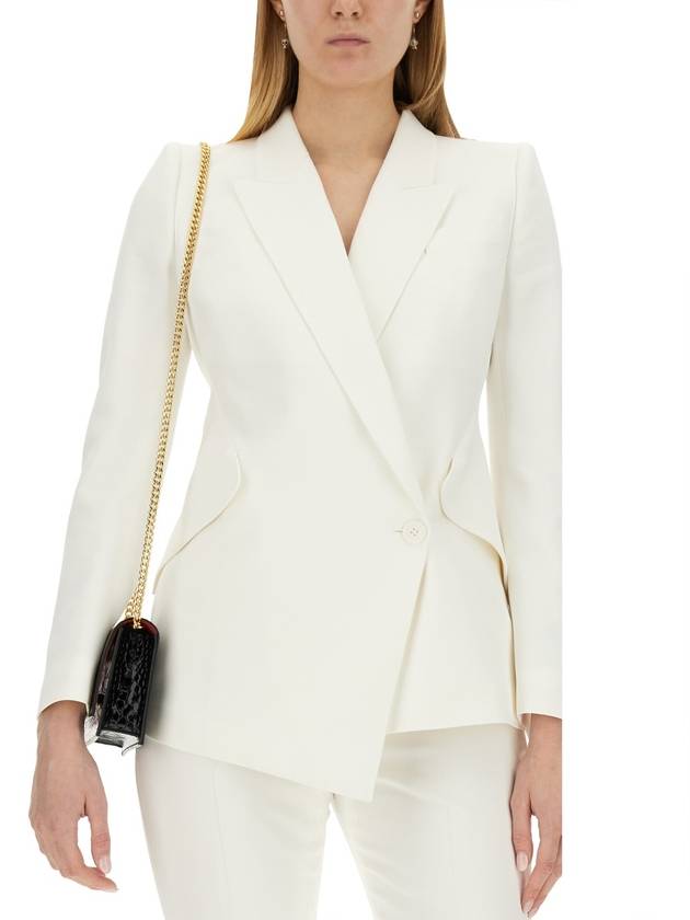 Women's Crepe Blazer Jacket White - ALEXANDER MCQUEEN - BALAAN 5