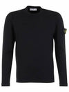 Wappen Patch Crew Neck Knit Top Black - STONE ISLAND - BALAAN 2