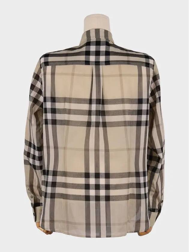 Two Pocket Checked Cotton Shirt Beige - BURBERRY - BALAAN 4