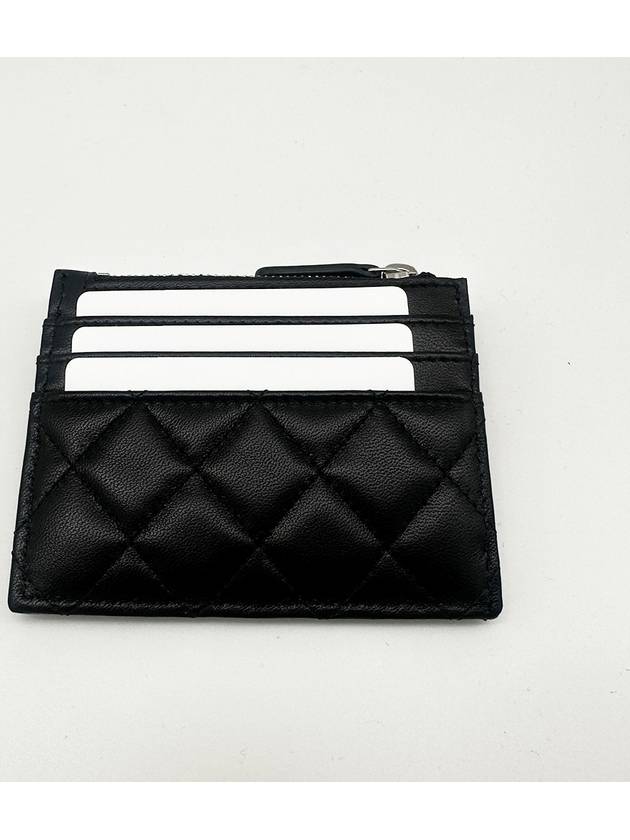 Card wallet classic card holder caviar black silver AP3408 - CHANEL - BALAAN 5