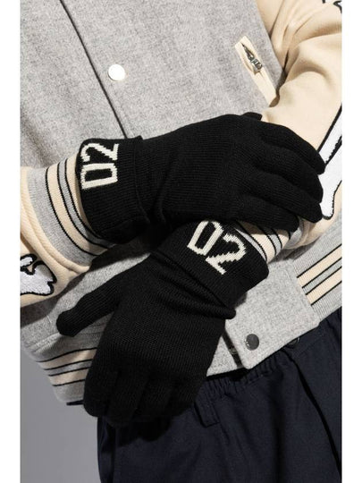 Dsquared2 Woolen Gloves, Men's, Black - DSQUARED2 - BALAAN 2