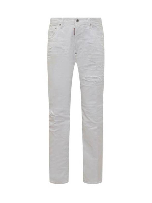 Denim Straight Pants S71LB1353STN833100 WHITE - DSQUARED2 - BALAAN 1